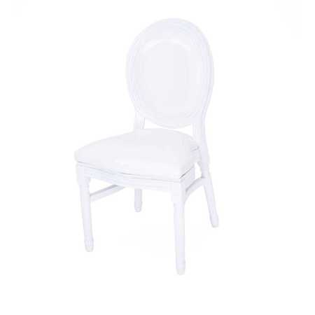 Atlas Commercial Products Stackable King Louis Chair, White KLC8WH